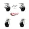 Service Caster 5 Inch Kingpinless Rubber on Steel Wheel Caster Swivel Locks 2 Brakes SCC, 4PK SCC-KP30S520-RSR-SLB-BSL-2-BSL-2 - alternate 5